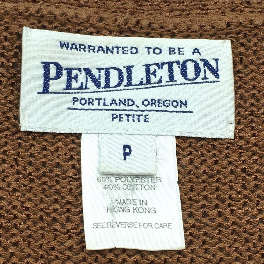 Pendleton Light Brown Buttoned Cardigan Size Peti… - image 6